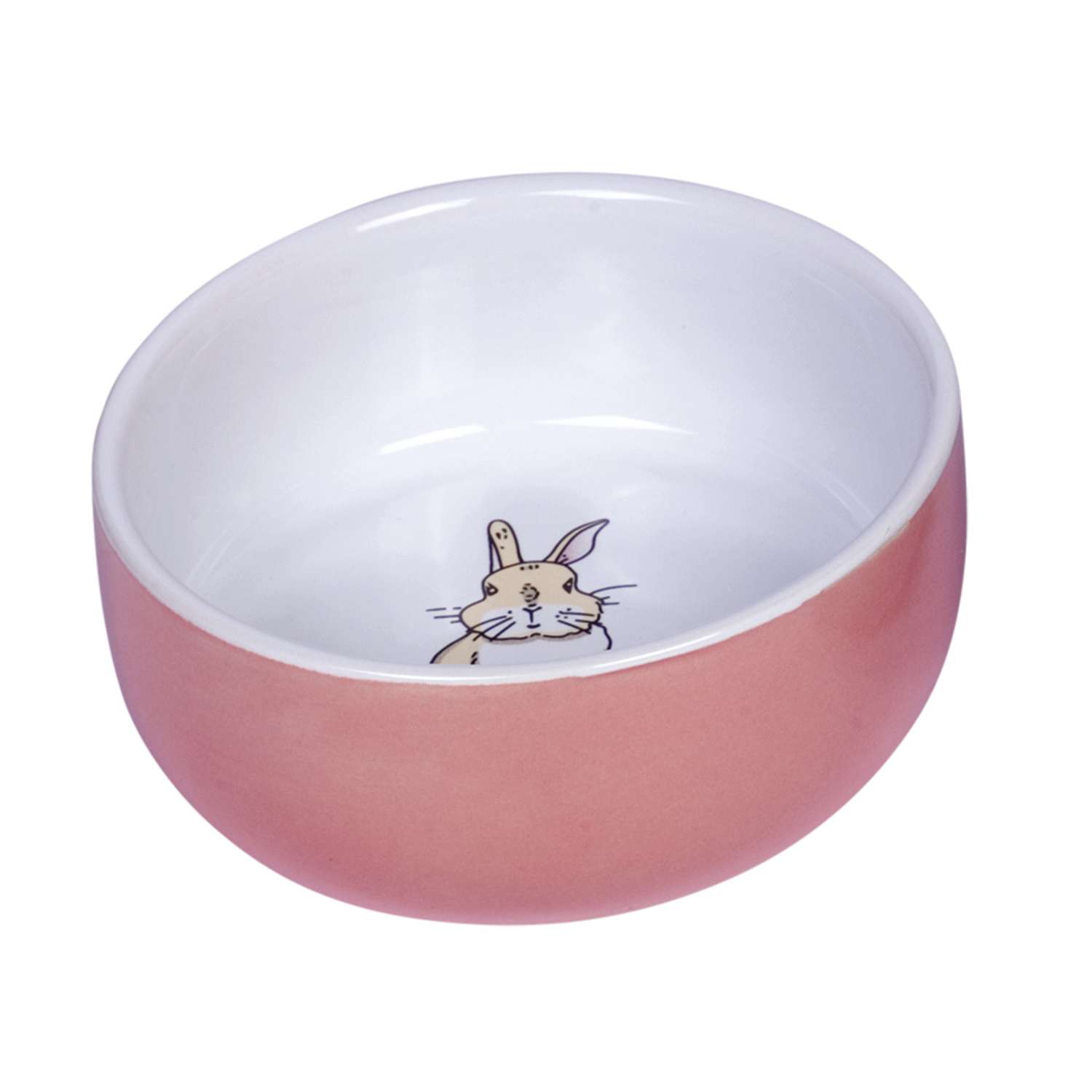 Keramisk gnaver skål "Rabbit" - Pink - Ø 11cm x 4,5 cm, 300 ml
