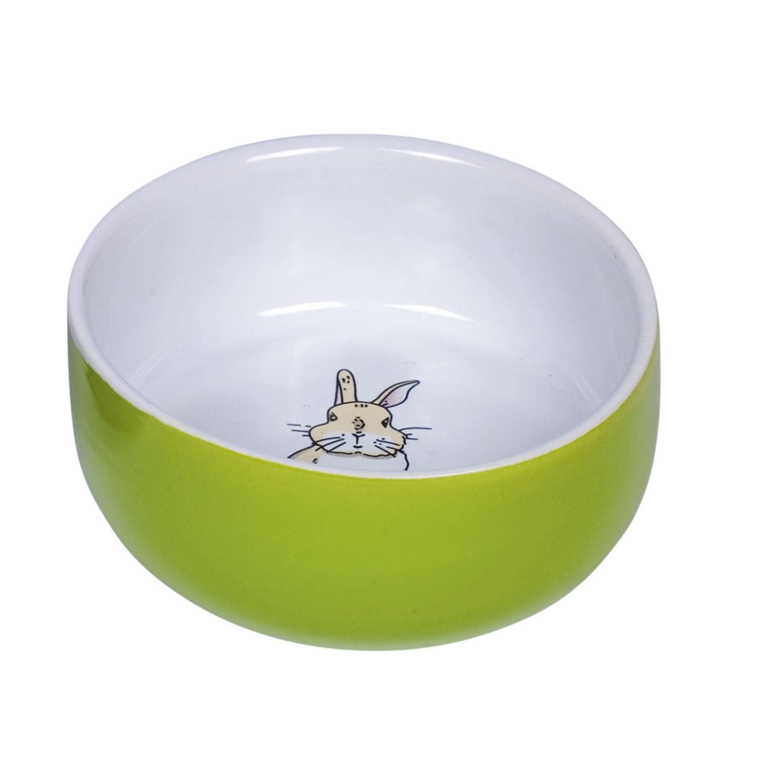 Keramisk gnaver skål "Rabbit" - Green - Ø 11cm x 4,5 cm, 300 ml