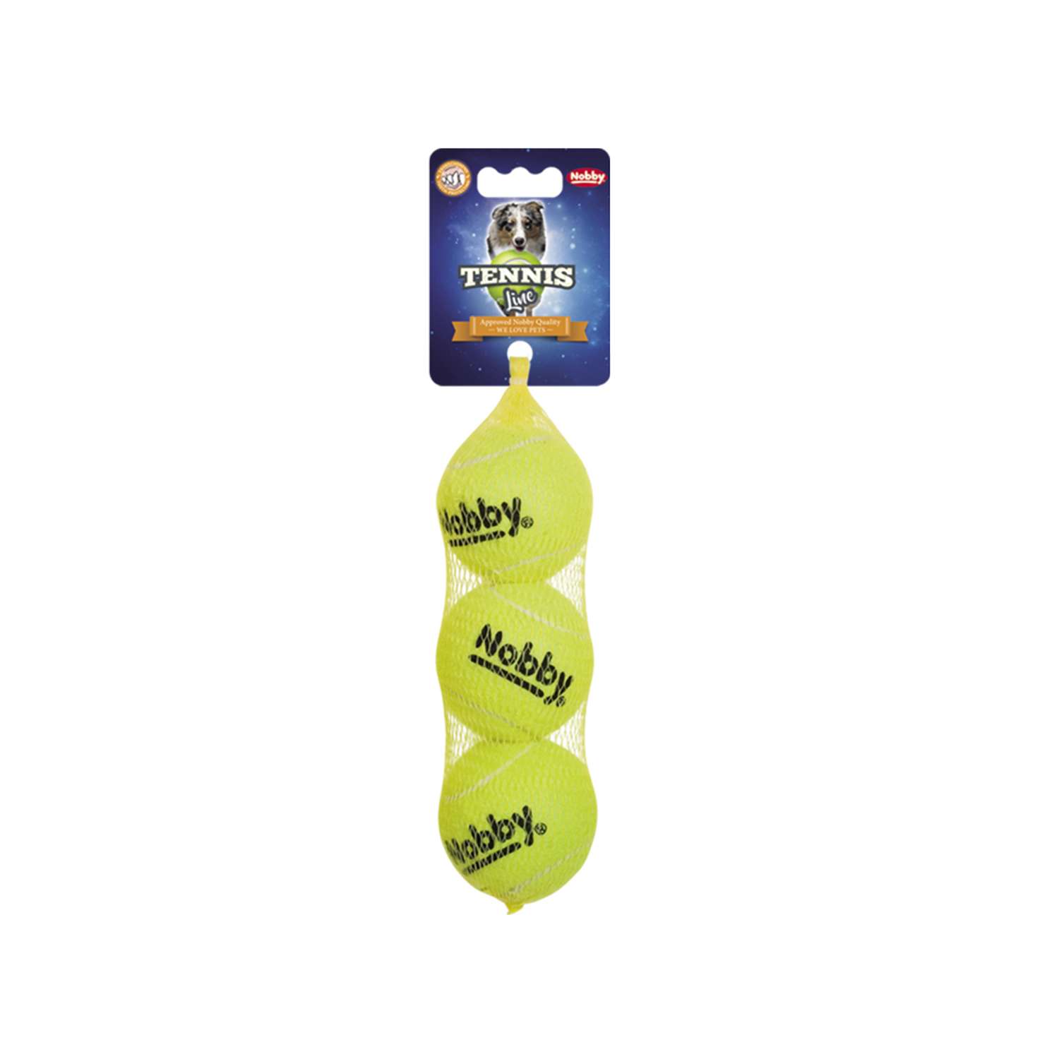 Tennisbold 3 stk. i net 6cm