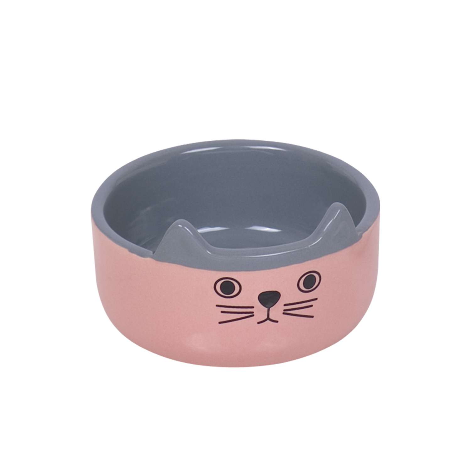 Keramikskål "Cat face" - Ø 13,0 x 4,0 cm, 0,16 l - Pink
