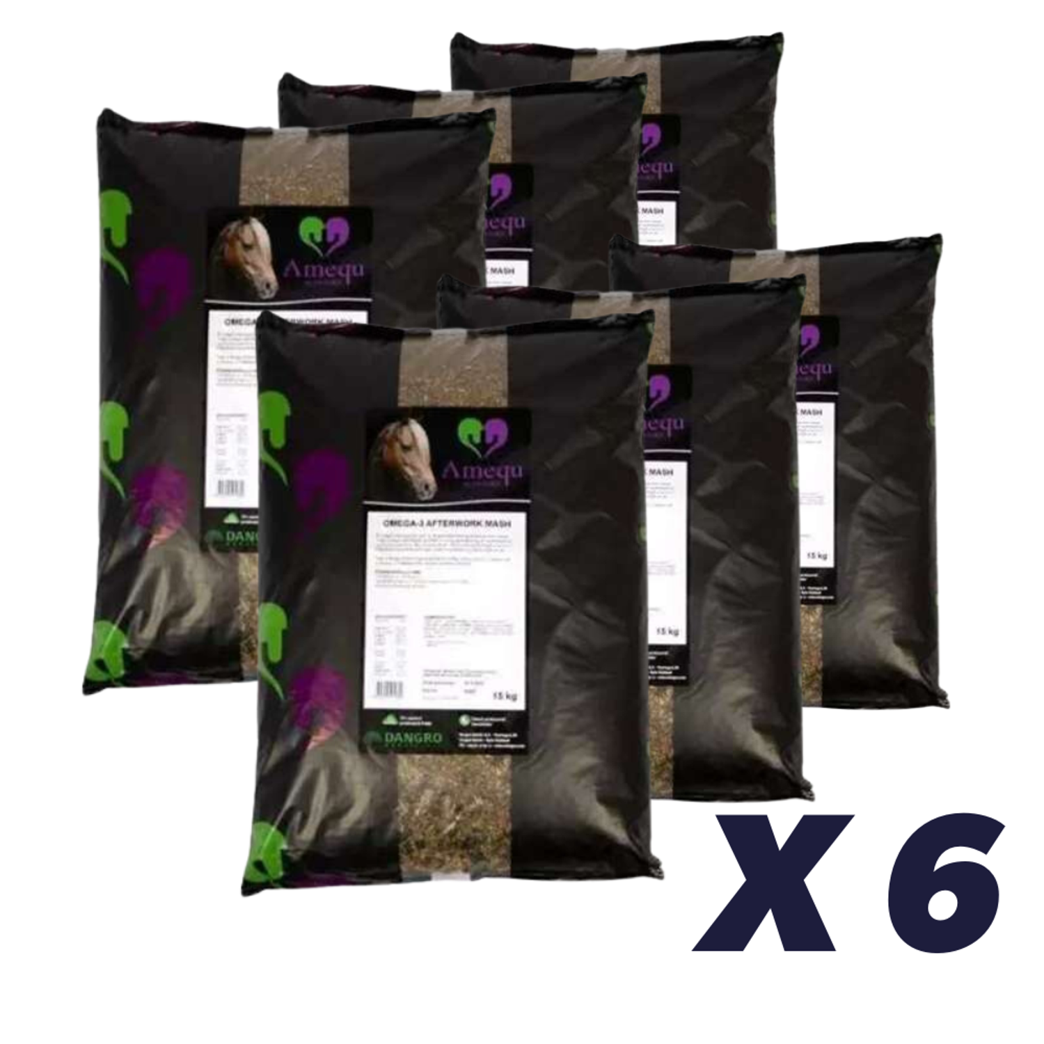 6 x Omega-3 AfterWork Mash - 15 kg - Hestefoder