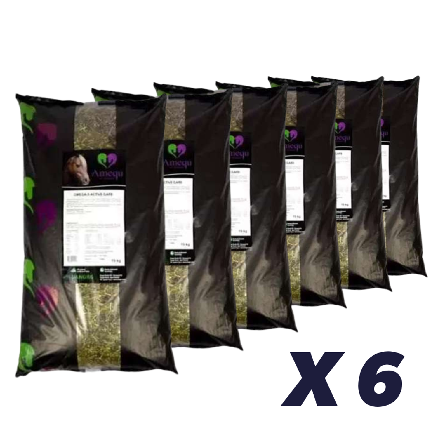 6 x Omega-3 Active Care - 15 kg - Hestefoder