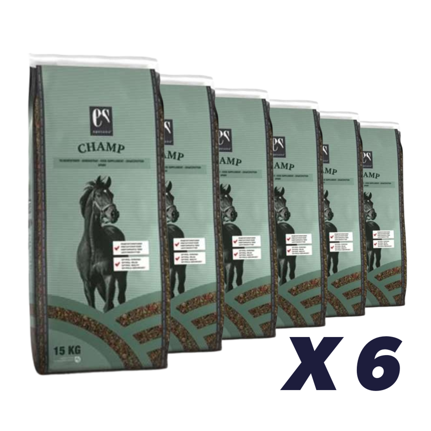 6 x Equsana Champ 15 kg - 15 kg - Hestefoder