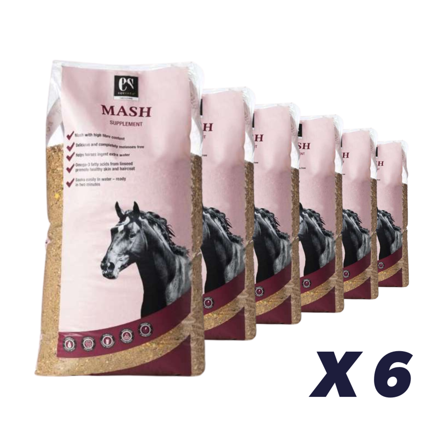 6 x Equsana Mash 15 kg - 15 kg - Hestefoder