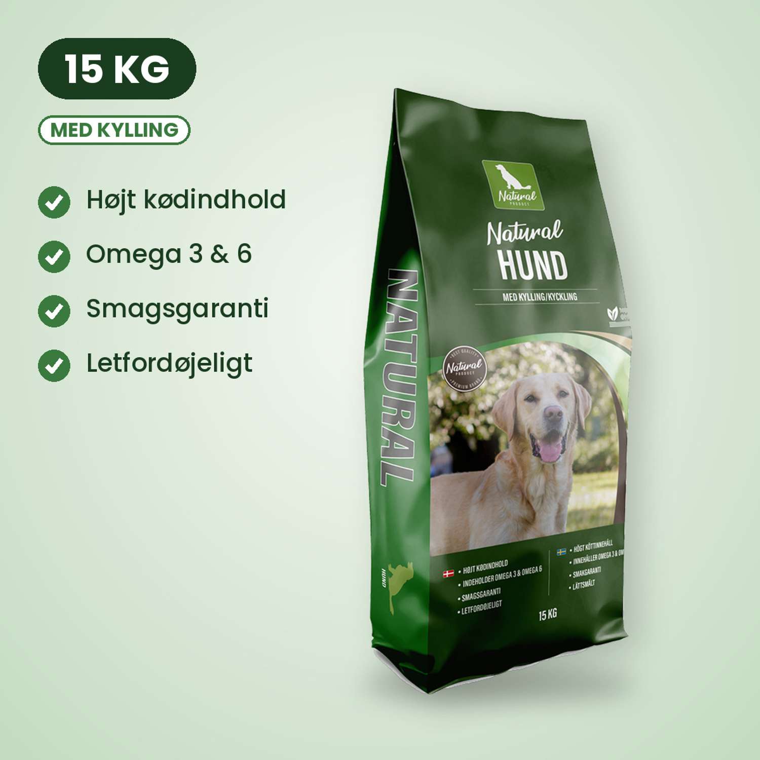 Natural Hund 15 kg - 15 kg - Hundefoder