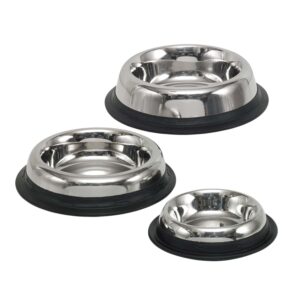Rustfrit stål skål ROYAL flat, anti slip