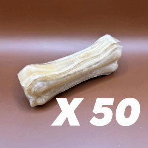 50 x Tyggeben af presset råhud 8 cm