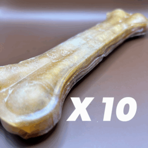 10 x Tyggeben af presset råhud - let 21,5 cm