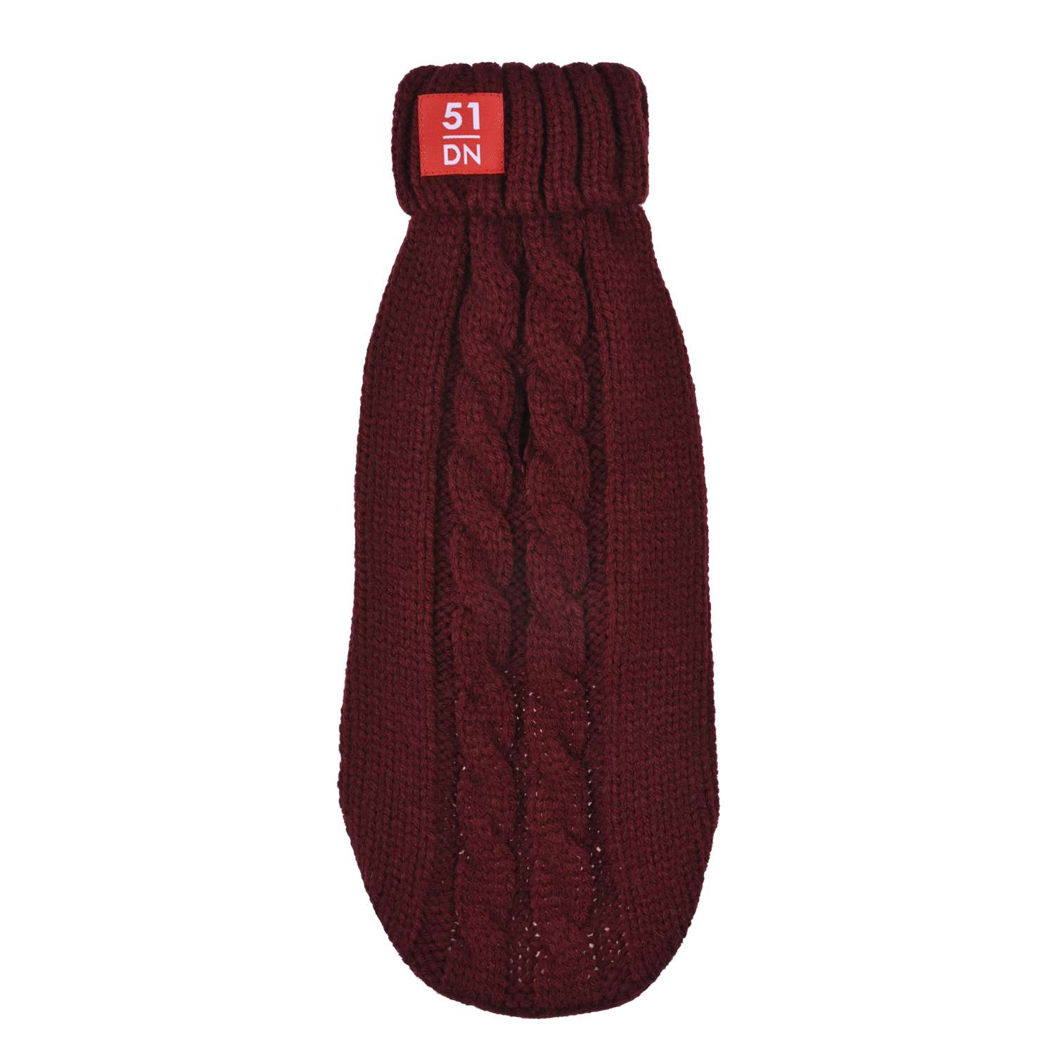 Cosy Cable Sweater - 28 cm , Burgundy
